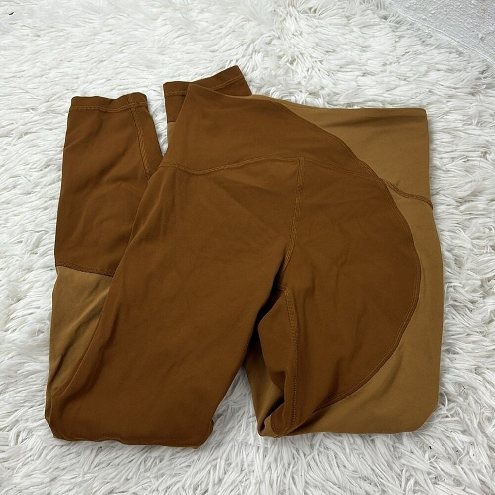Lululemon Nulu Colour Block High-Rise Tight 25" Copper Brown / Bold Beige